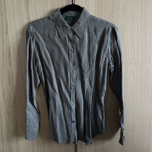 Vintage J Crew Linen Grey Collared Shirt